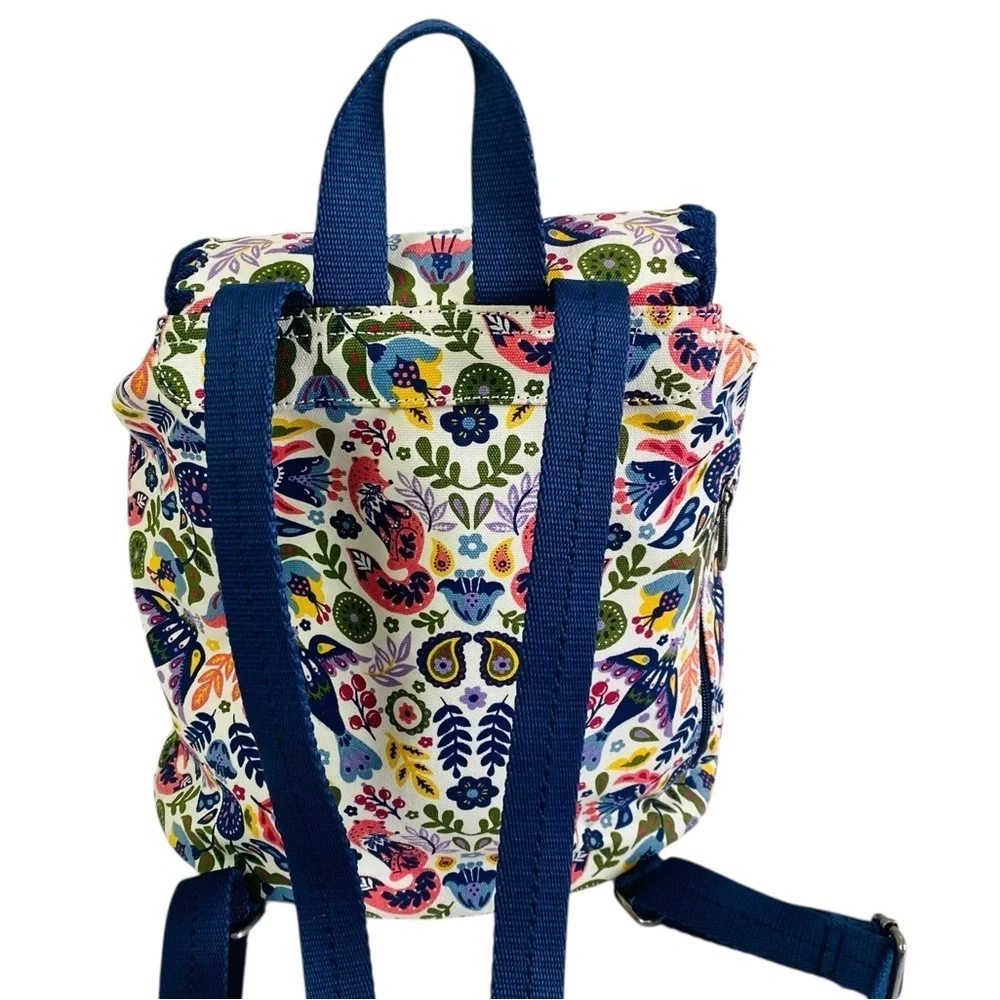 Sakroots Hermosa Canvas Folder Flap Backpack In Fox Otomi Forest Print